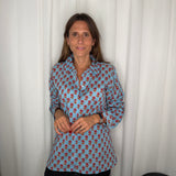 CAMISA AZUL ESTAMPADA