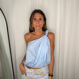 TOP POPELINA AZUL