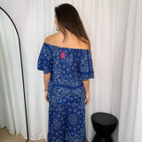 CONJUNTO TOP E CALÇAS AZULÃO