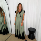 CONJUNTO TOP E SAIA VERDE E PRETO