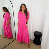VESTIDO LINHO ROSA