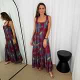 VESTIDO BORDEAUX ESTAMPADO