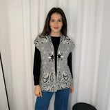 COLETE MALHA CINZA CORNUCÓPIAS