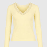 CAMISOLA ALGODÃO COM RENDA AMARELO