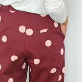 CALÇAS BORDEAUX POLKA DOTS