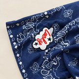 ECHARPE AZUL BANDANAS COM BORDADOS