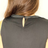 CONJUNTO TOP E SAIA PRETO COM BORDADOS