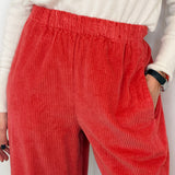 CALÇAS BAGGY BOMBAZINE CORAL