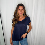 T-SHIRT LINHO AZUL MARINHO