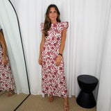VESTIDO FLORES BORDEAUX