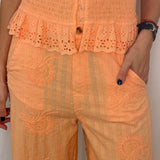 CONJUNTO TOP E CALÇAS PESSEGO