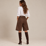 BERMUDAS CASTANHAS BORDADOS