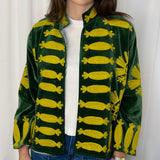 KIMONO VERDE COM BORDADOS