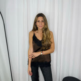 TOP FLUIDO CASTANHO RENDA