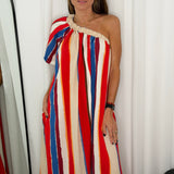 VESTIDO ASSIMÉTRICO RISCAS