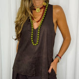 TOP SUEDE CASTANHO