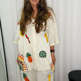 CAMISA BRANCA BORDADOS