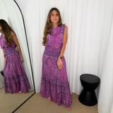 CONJUNTO TOP E SAIA ROXO