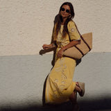 VESTIDO BORDADO AMARELO