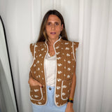 COLETE CAMEL BORDADOS FLORES