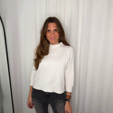 CAMISOLA MALHA MEIA GOLA BRANCA CURTA