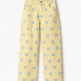 CALÇAS POLKA DOT AMARELAS