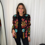 KIMONO VELUDO PRETO COM BORDADOS