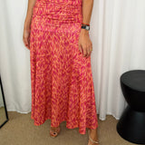VESTIDO EM MALHA SEDA ROSA E CORAL