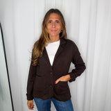 BLAZER MALHA CASTANHO