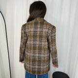 CASACO FAZENDA ESCOCÊS CASTANHO E AZUL