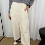 CALÇAS BAGGY BOMBAZINE CRU