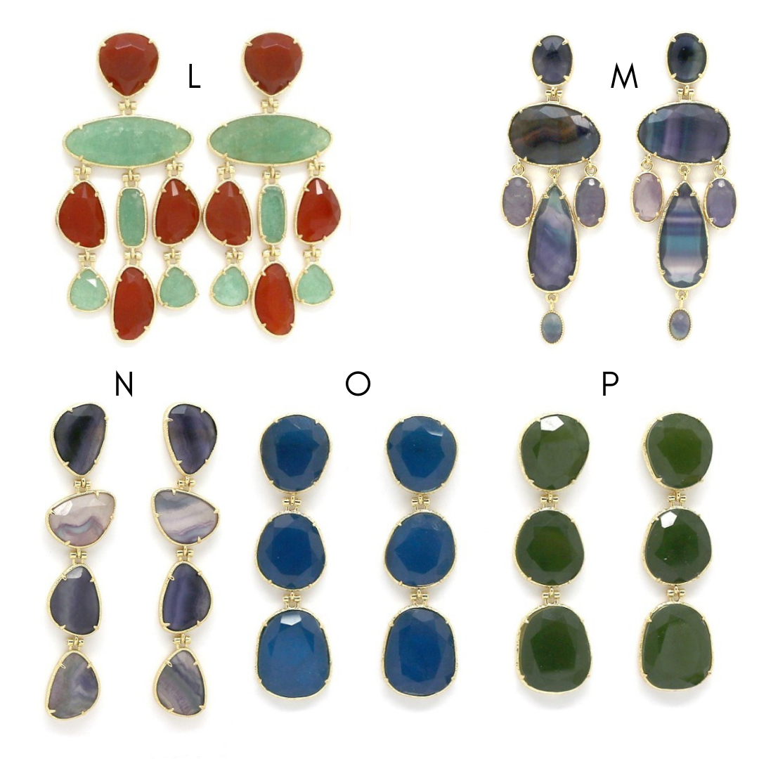 BRINCOS AÇO INOXIDÁVEL E PEDRAS NATURAIS