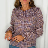 CAMISA VICHY BORDEAUX GOLA BABETE