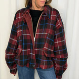 CASACO ESCOCÊS BORDEAUX E AZUL