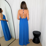 VESTIDO AZULÃO PEDRAS