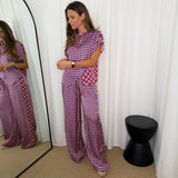 CONJUNTO TOP E CALÇAS FLUIDO BERINGELA