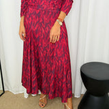 VESTIDO BORDEAUX ESTAMPADO