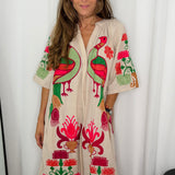 CAMISEIRO BEGE BORDADOS