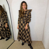VESTIDO ESCOCÊS TELHA