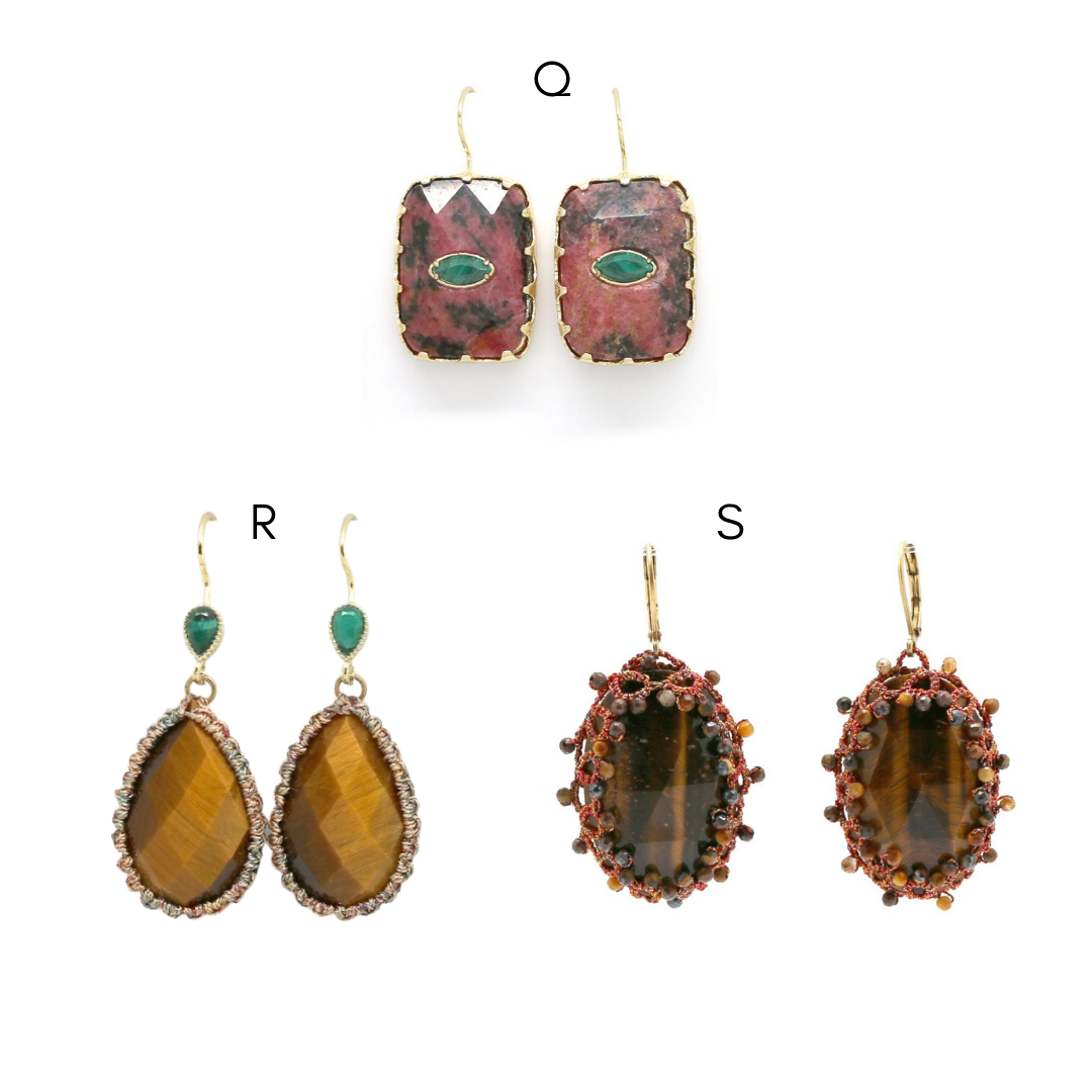 BRINCOS AÇO INOXIDÁVEL E PEDRAS NATURAIS