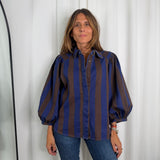 CAMISA RISCAS AZUL E CASTANHO