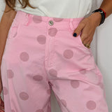 CALÇAS POLKA DOT ROSA