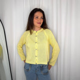 CARDIGAN ALGODÃO AMARELO PASTEL