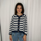 CARDIGAN RISCAS AZUL