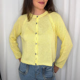 CARDIGAN ALGODÃO AMARELO PASTEL