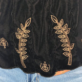 TOP VELUDO COM BORDADOS DOURADOS