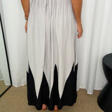 CONJUNTO TOP E SAIA CRU E PRETO