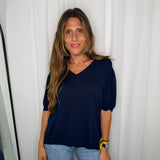 T-SHIRT MALHA FRIA AZUL MARINHO