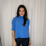 CAMISOLA MALHA MEIA GOLA AZULÃO LARGA