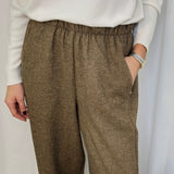 CALÇAS BAGGY BEGE MESCLADO